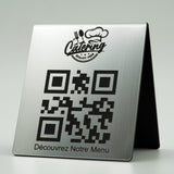 Chevalet de table QR code + logo (recto verso) - Unisign