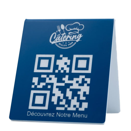 Chevalet de table QR code + logo (recto verso) - Unisign