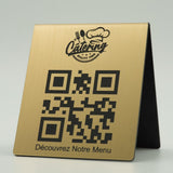 Chevalet de table QR code + logo (recto verso) - Unisign