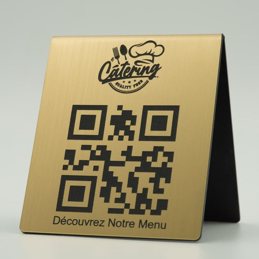 Chevalet de table QR code + logo (recto verso) - Unisign