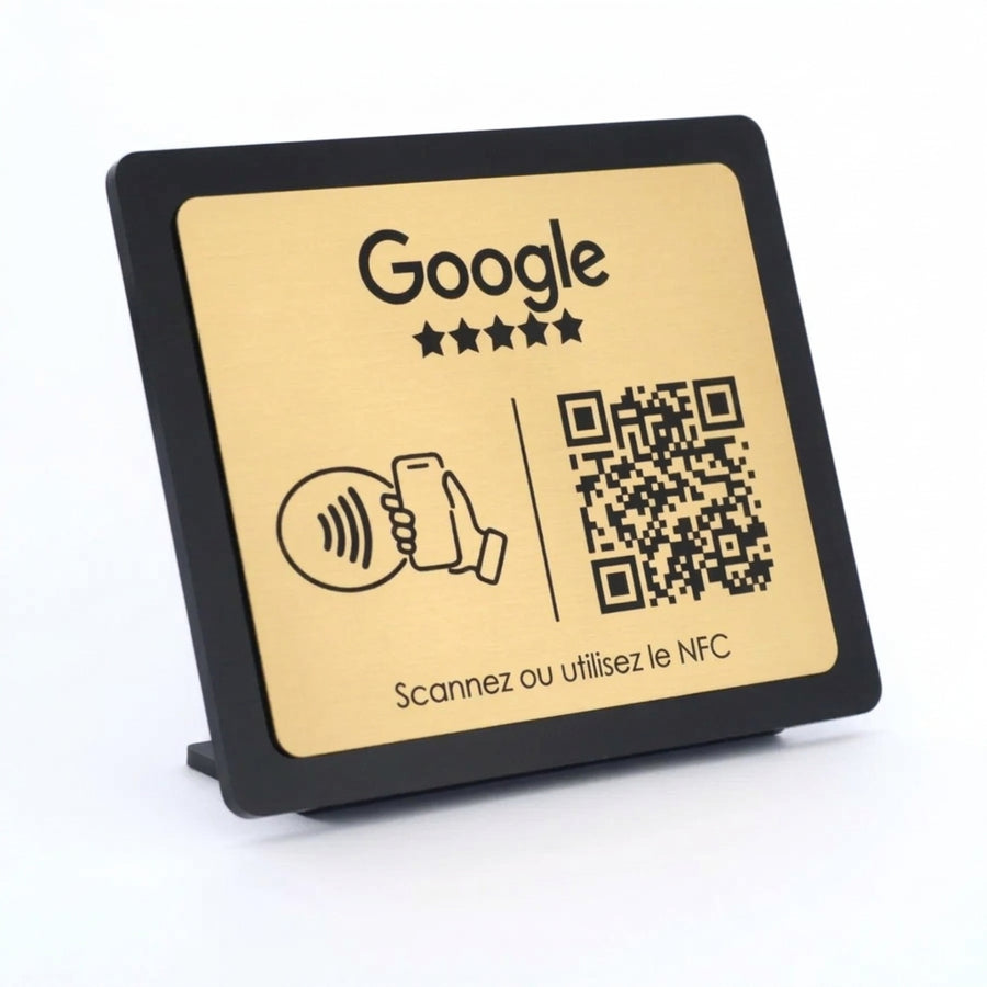 QR-Code- und NFC-Aufsteller für Google-Bewertungen