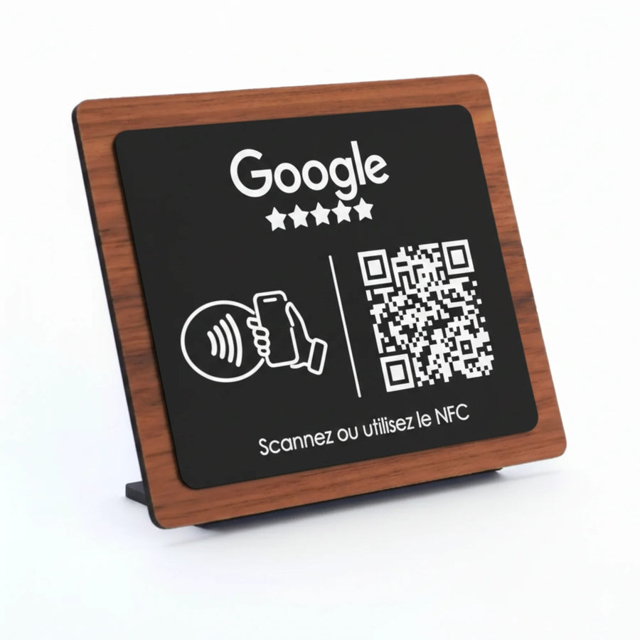 Chevalet QR Code + NFC Personnalisé - Avis Google - Professionnels UNISIGN