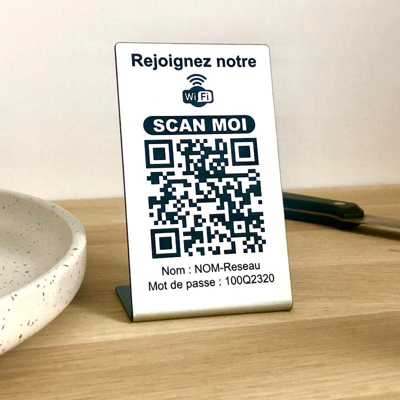 Chevalet QR code WIFI - Hôtel - Chambre d’hôtes - Gîtes - Unisign