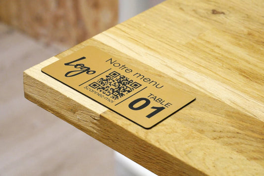 Rechteckige QR-Code-Platte - 5 x 10 cm