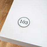 Numéro de Table - Rond - Gravé - Vintage UNISIGN