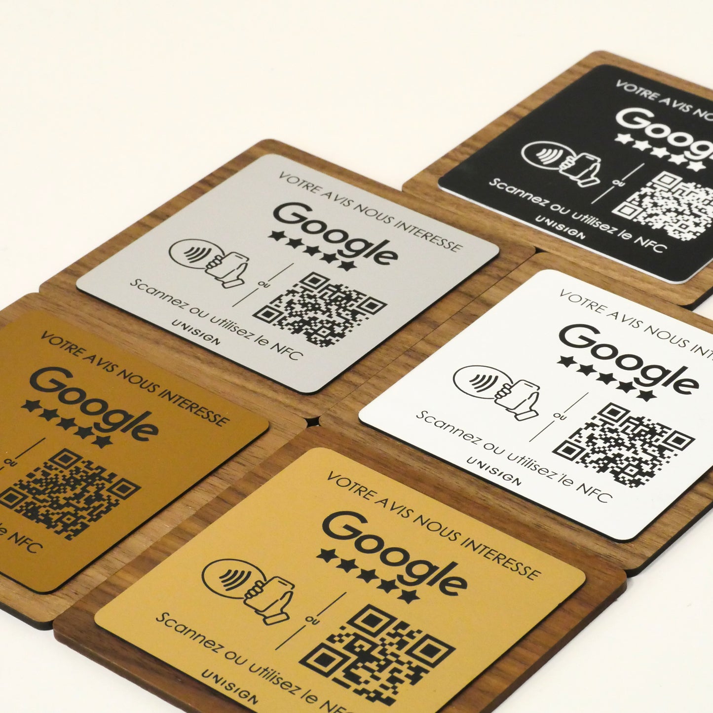 Modern Support - Engraved QR Code to put on a table - Logo + QR code