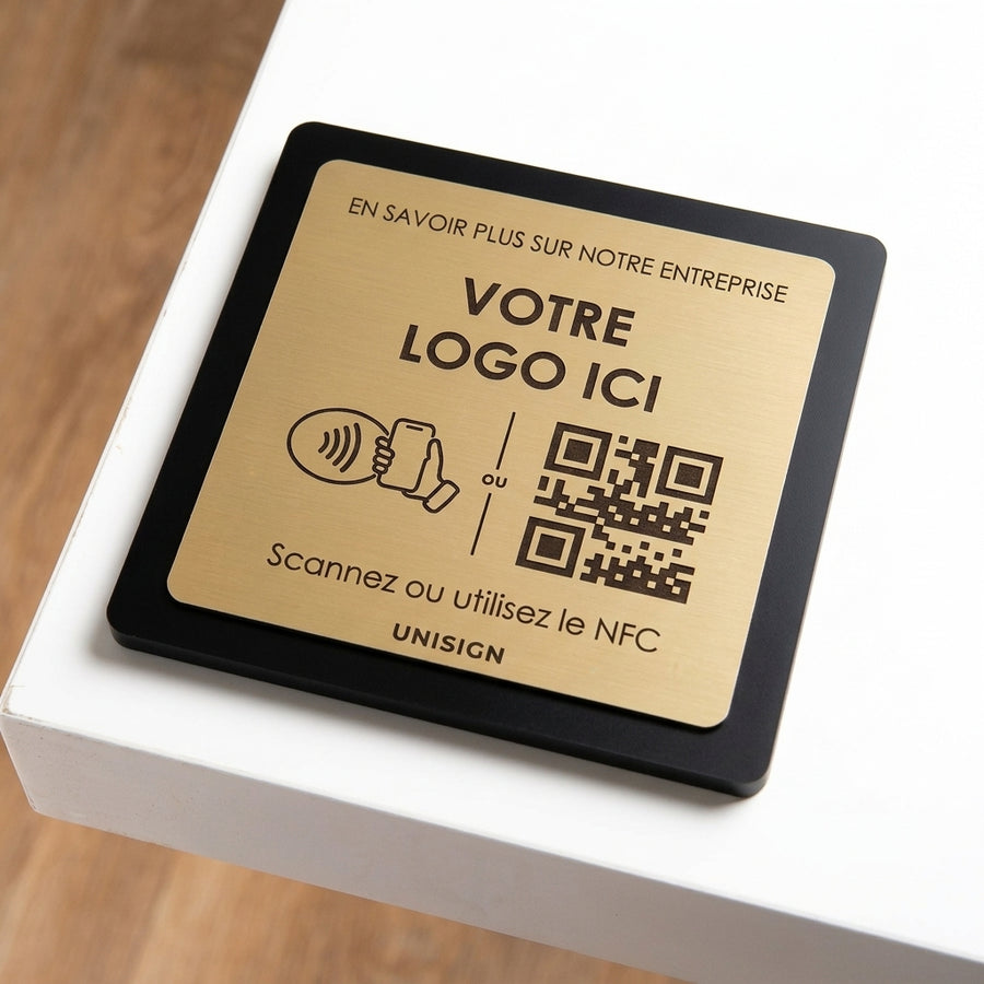 Plaque NFC + QR Code Personnalisé - Site Internet - Professionnels