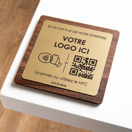 Plaque NFC + QR Code Personnalisé - Site Internet - Professionnels