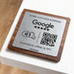 Plaque adhésive QR Code gravée, finition argent – avis Google