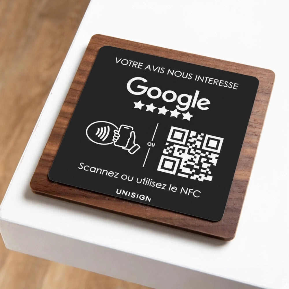 Sticker générateur d'avis google - plaque NFC - QR code Sticker générateur d'avis google - plaque NFC - QR code