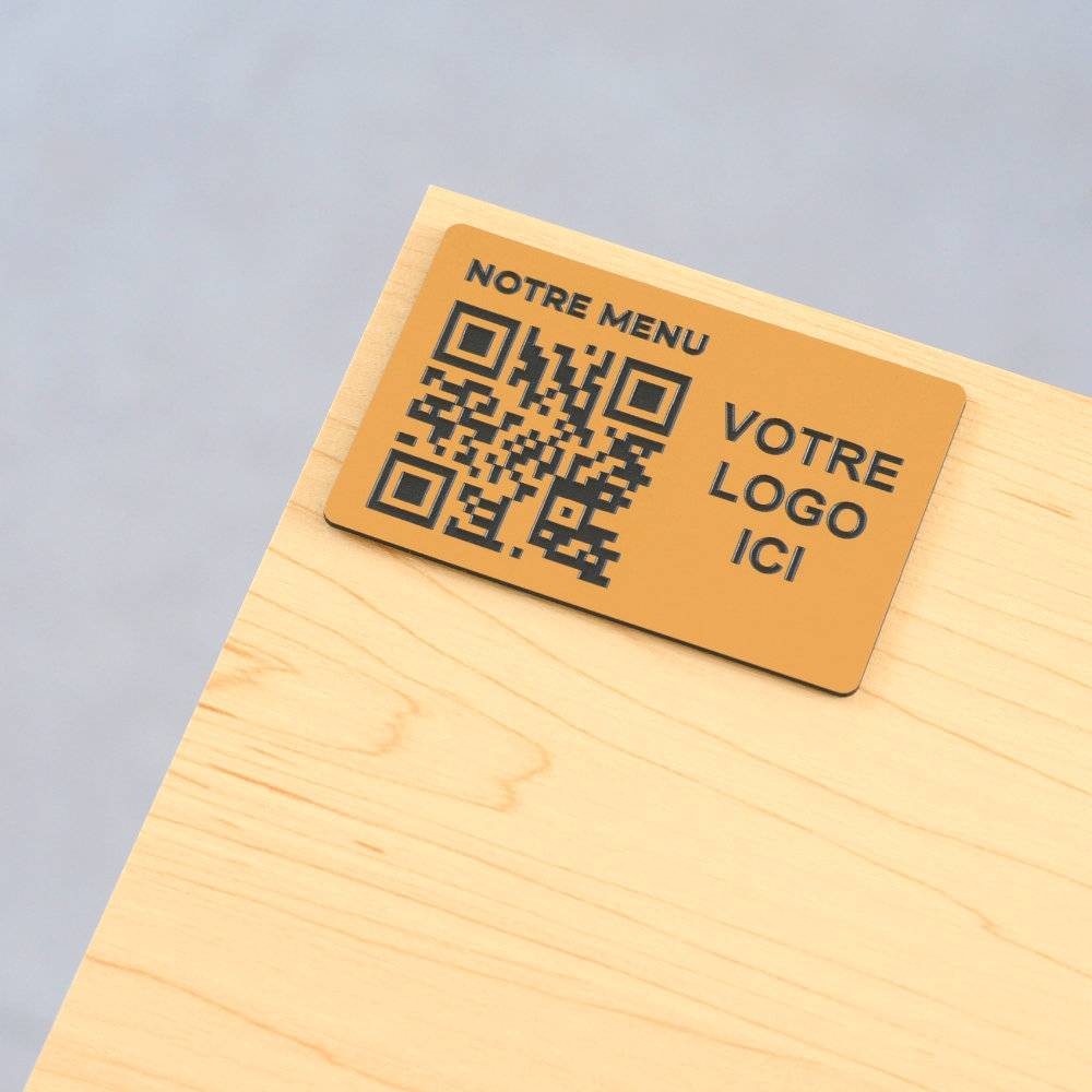 Plaque QR code - Rectangle + Logo (4 x 6 cm) - Unisign