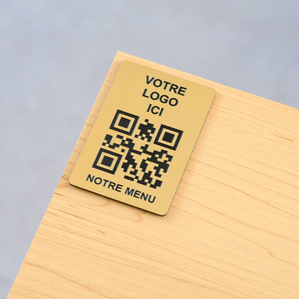 Plaque QR code - Rectangle + Logo (4 x 6 cm) - Unisign