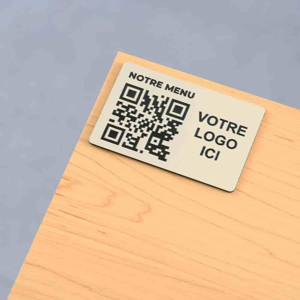 Plaque QR code - Rectangle + Logo (4 x 6 cm) - Unisign