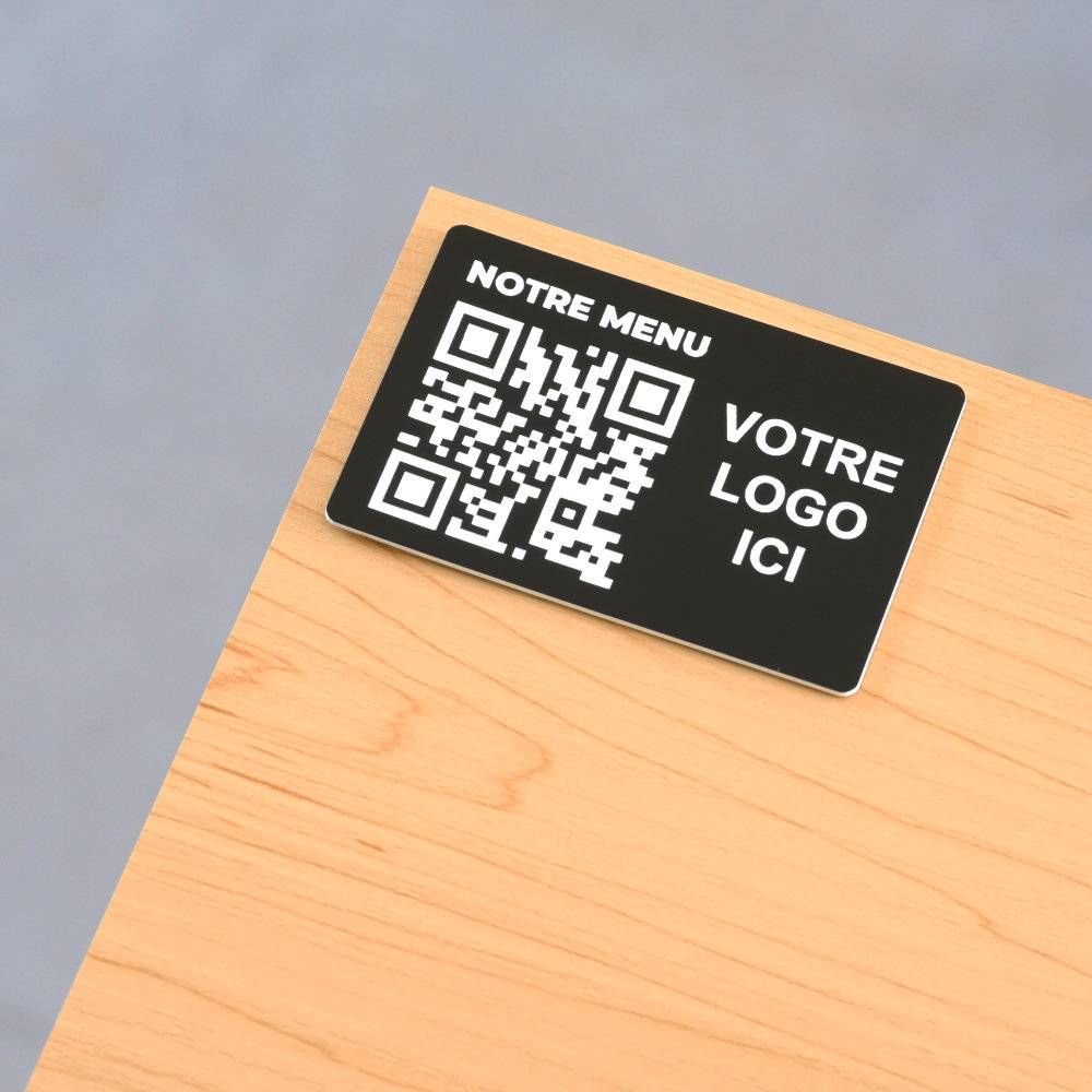 Plaque QR code - Rectangle + Logo (4 x 6 cm) - Unisign