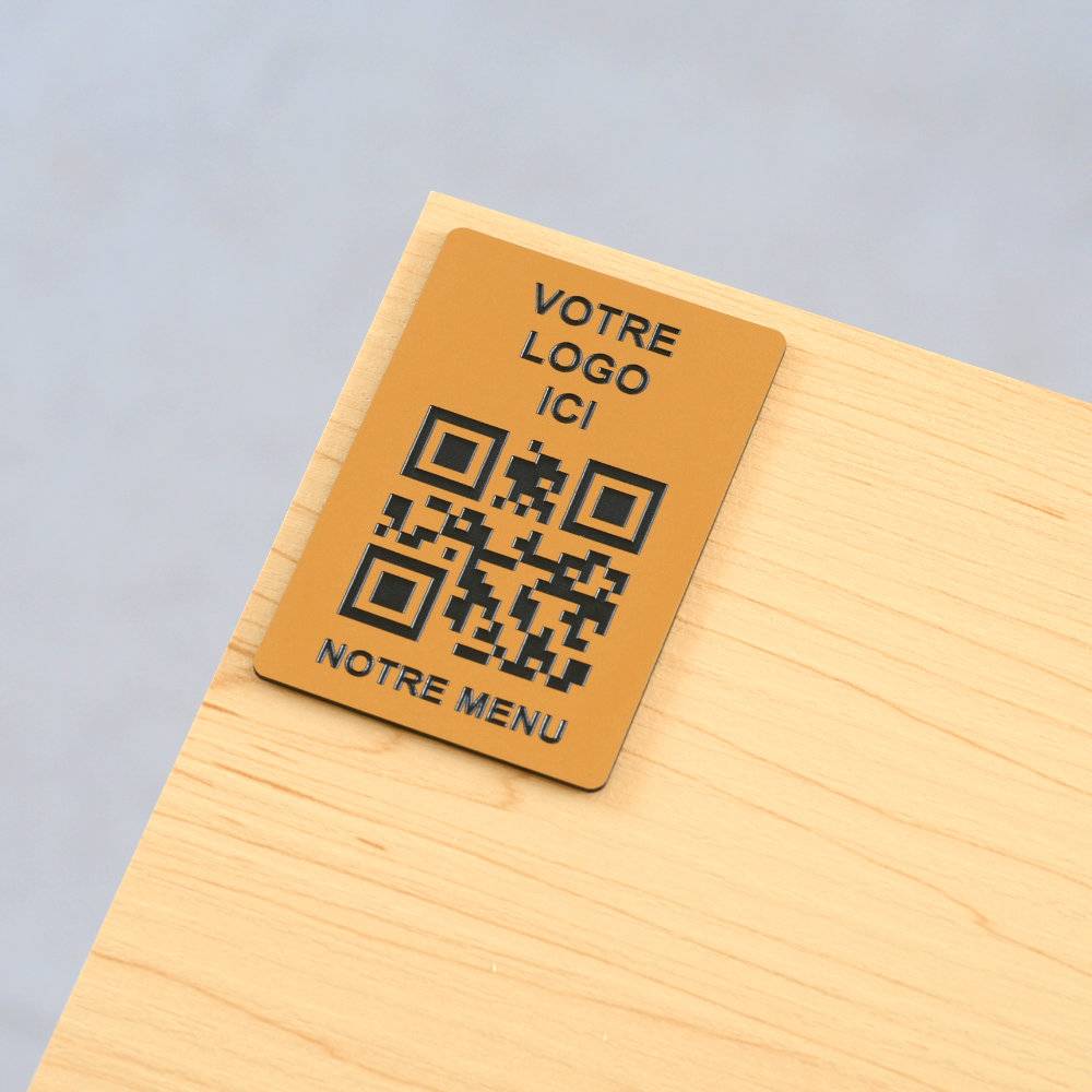 Plaque QR code - Rectangle + Logo (4 x 6 cm) UNISIGN