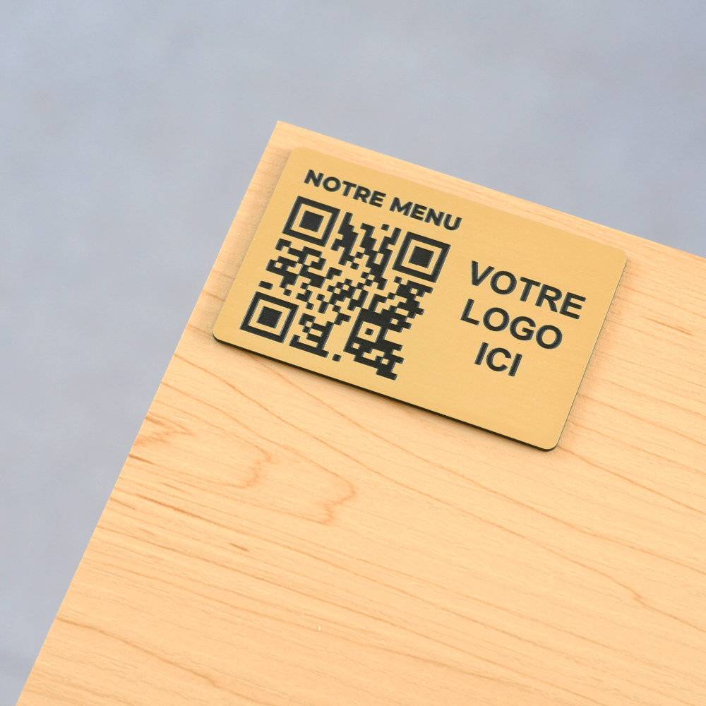 Plaque QR code - Rectangle + Logo (4 x 6 cm) - Unisign