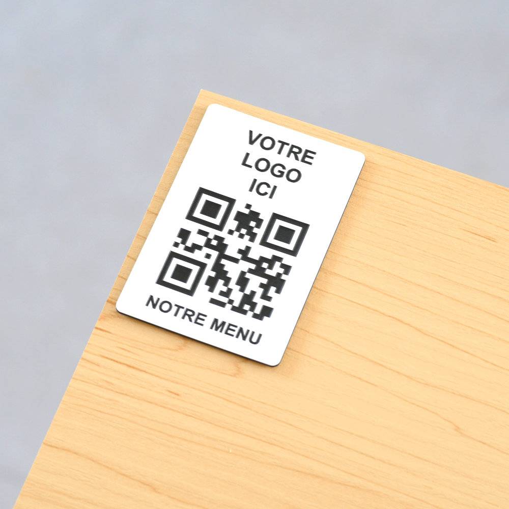 Plaque QR code - Rectangle + Logo (4 x 6 cm) - Unisign