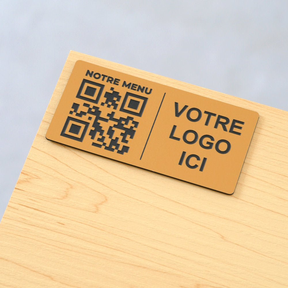 Plaque QR code Rectangle + Logo (4 x 8 cm) - Unisign