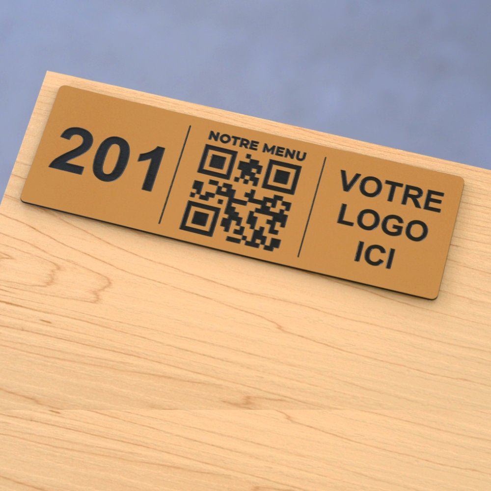 Plaque QR code Rectangle + Logo + Numéro - Unisign