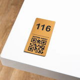 Plaque QR code Rectangle + Numéro (4 x 8 cm) UNISIGN