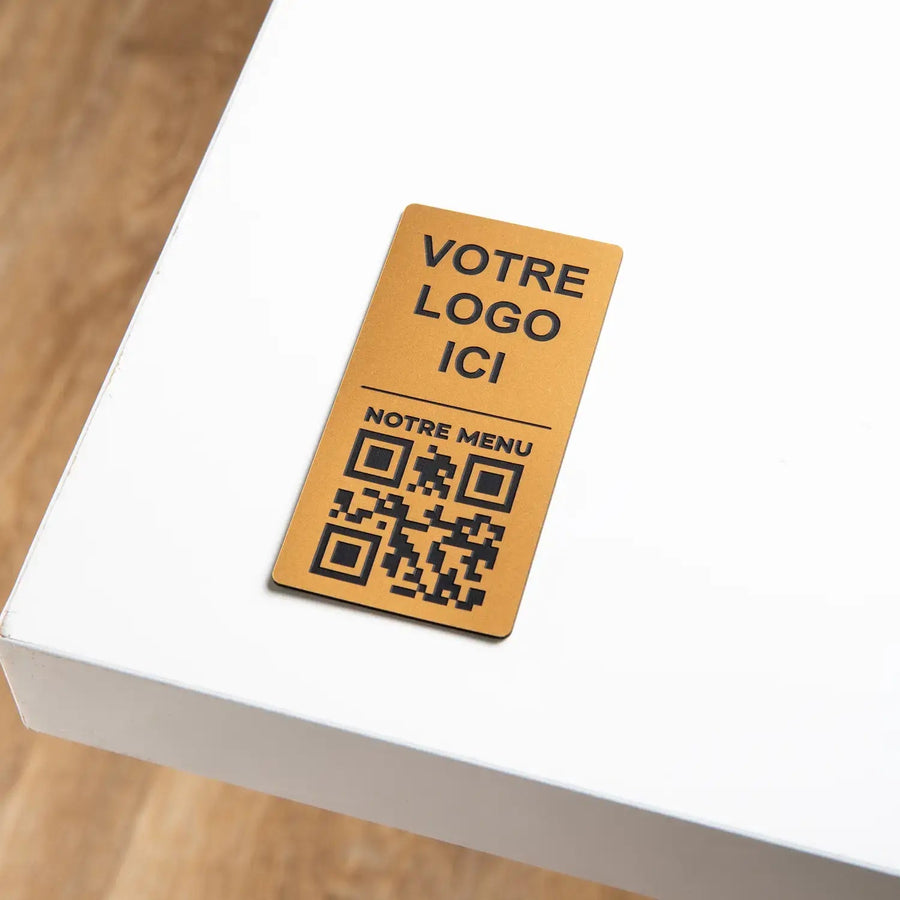 Plaque QR code Rectangle + Logo (4 x 8 cm) UNISIGN