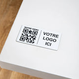 Plaque QR code Rectangle + Logo (4 x 8 cm) UNISIGN