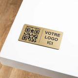 Plaque QR code Rectangle + Logo (4 x 8 cm) UNISIGN