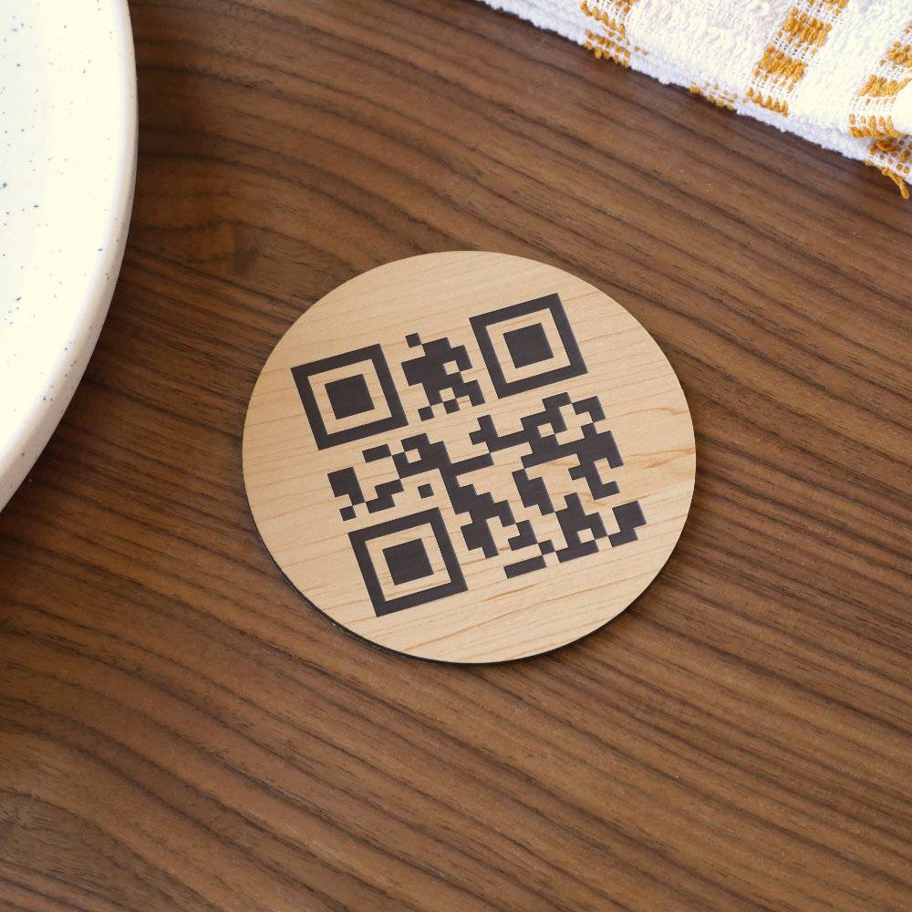 Plaque QR code ronde Gravée - Unisign