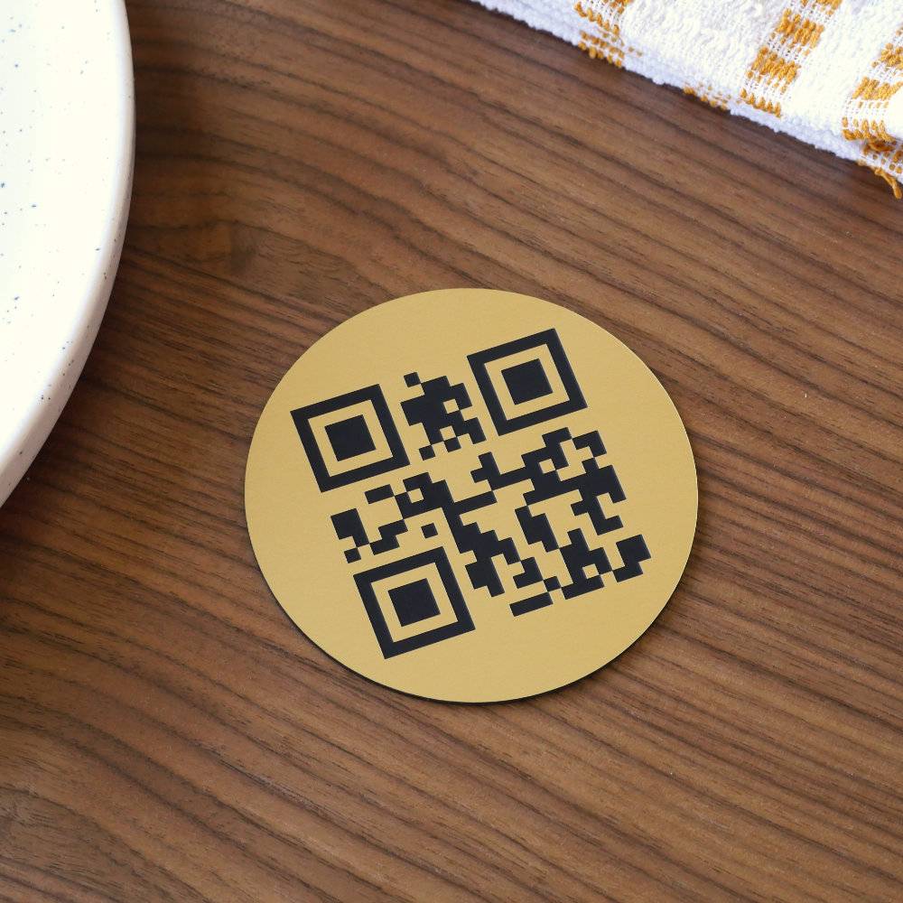 Plaque QR code ronde Gravée - Unisign