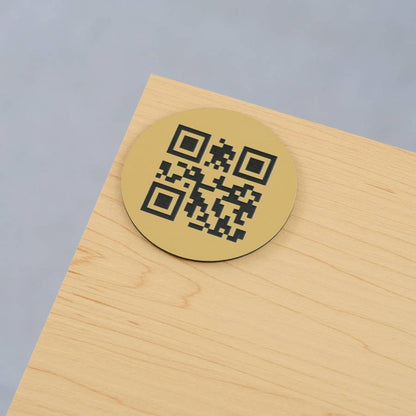 Plaque QR Code ronde gravée - Unisign