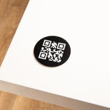 Plaque QR Code ronde gravée UNISIGN