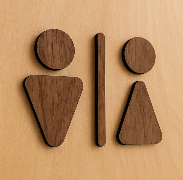Signalétique Toilette H/F en Bois UNISIGN