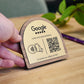 Modern Support - Engraved QR Code to put on a table - Logo + QR code