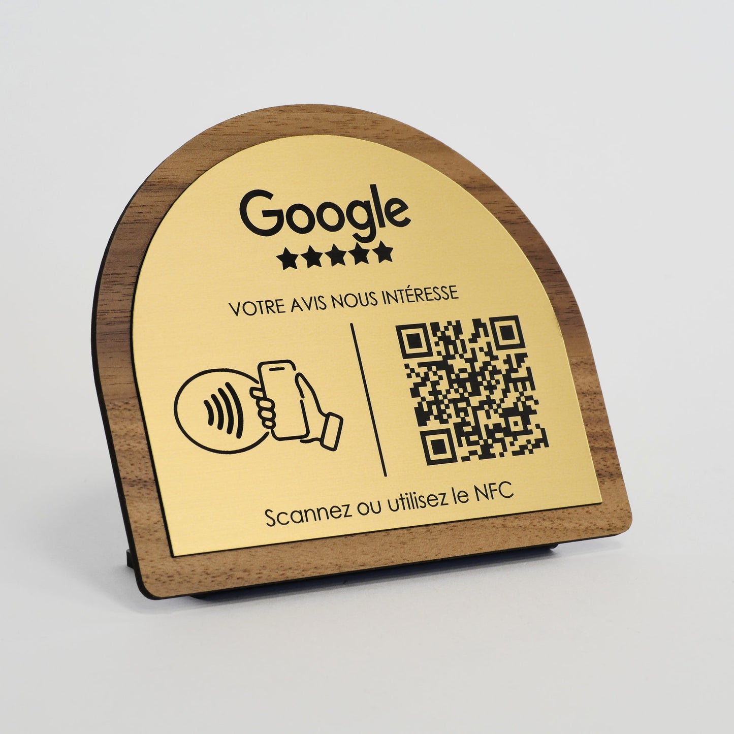 Modern Support - Engraved QR Code to put on a table - Logo + QR code