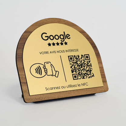 Modern Support - Engraved QR Code to put on a table - Logo + QR code