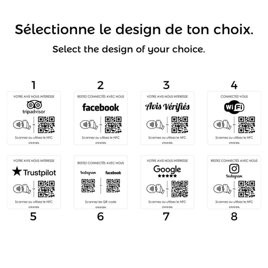 Support Menu QR code NFC Personnalisé