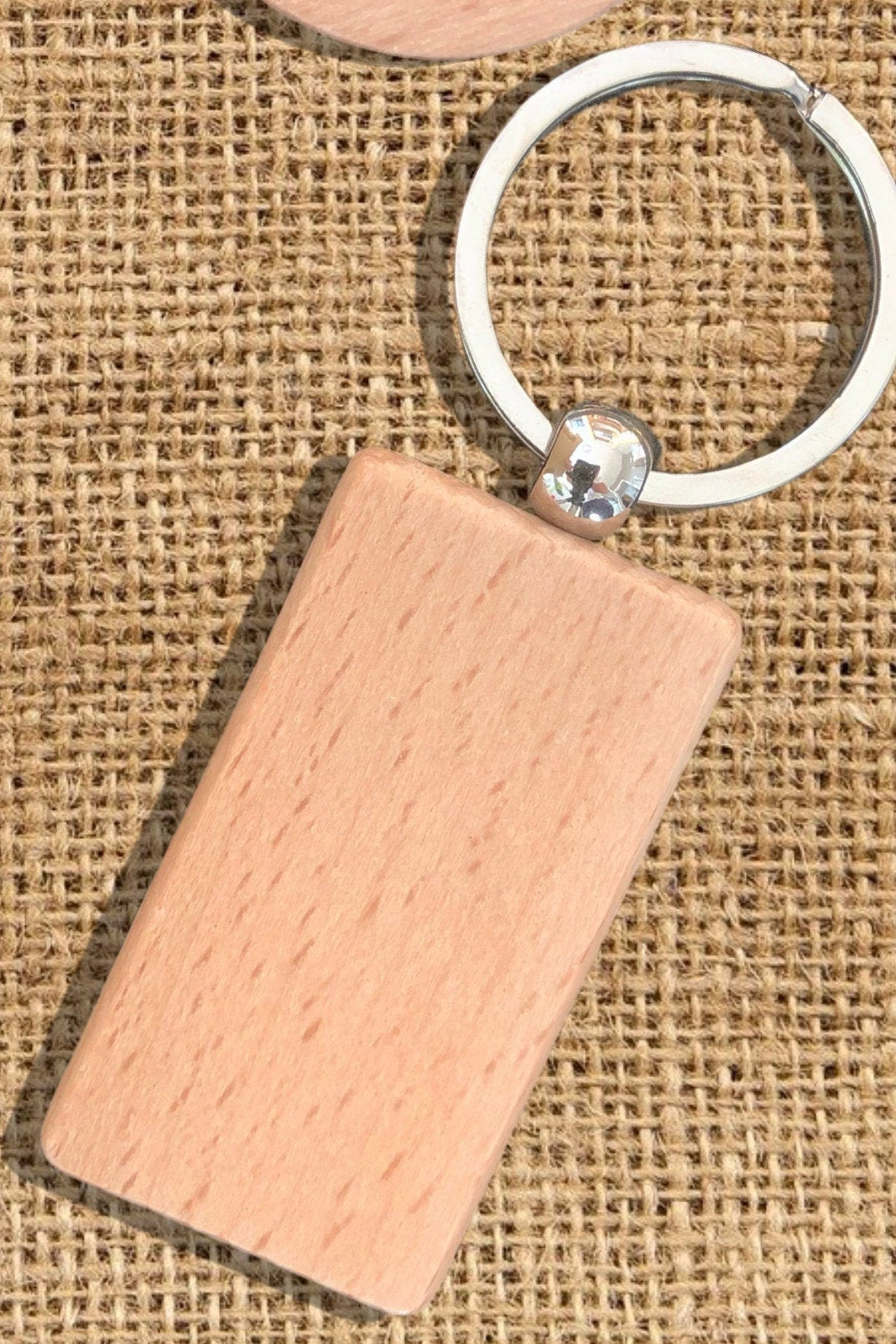 Double-sided Customizable Wooden Key Ring