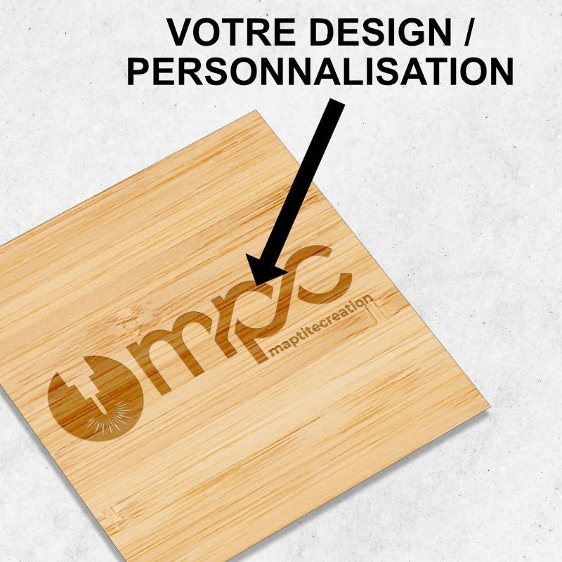 Plaque en Bois Gravée Personnalisée - Carré - Unisign