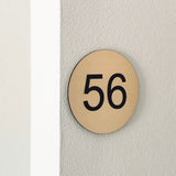 Plaque numéro de chambre pour Hôtel - Effet métal brossé en rond - Unisign